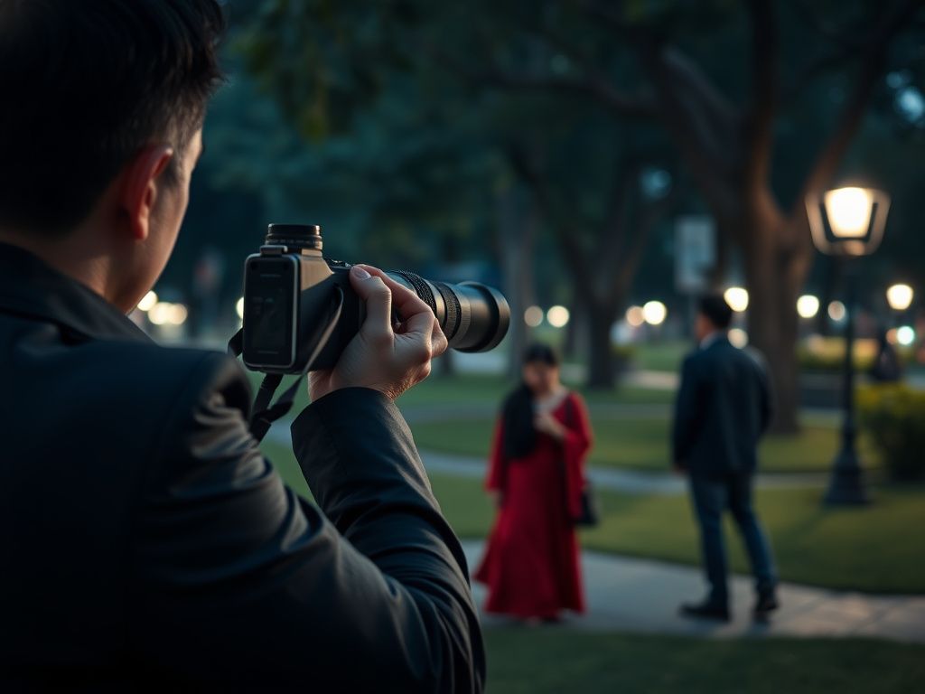 นักสืบแอบถ่ายรูปชู้ในสวนสาธารณะ