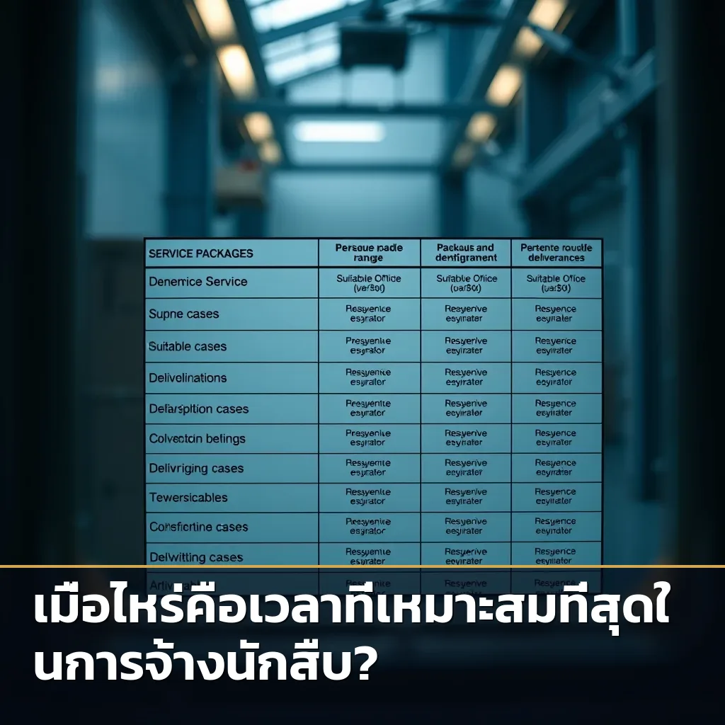 ตารางเปรียบเทียบแพ็คเกจบริการนักสืบณรงค์และขั้นตอนการจ้างนักสืบ