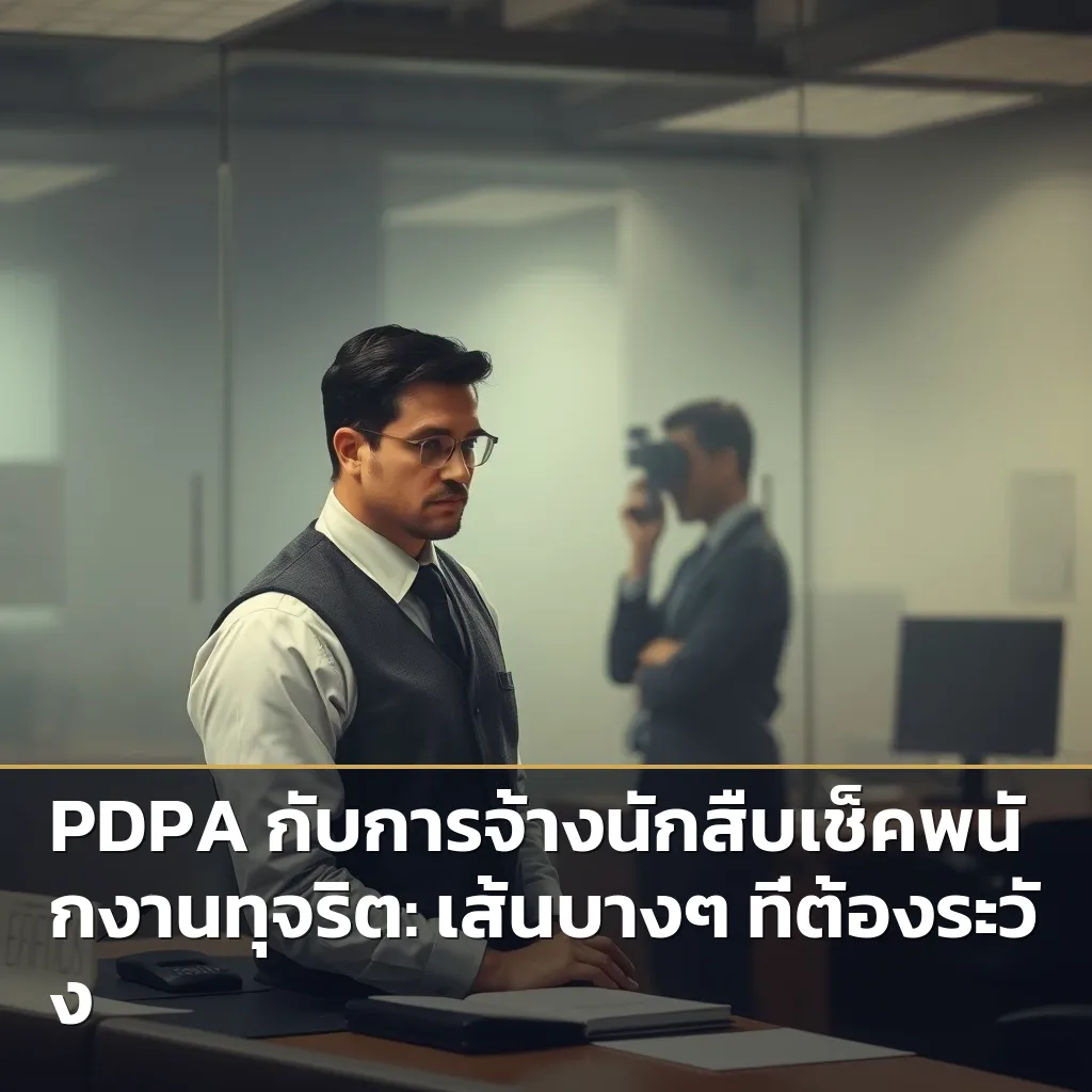 นักสืบกำลังเฝ้าติดตามพฤติกรรมพนักงานอย่างรอบคอบ เพื่อรวบรวมหลักฐานการทุจริต