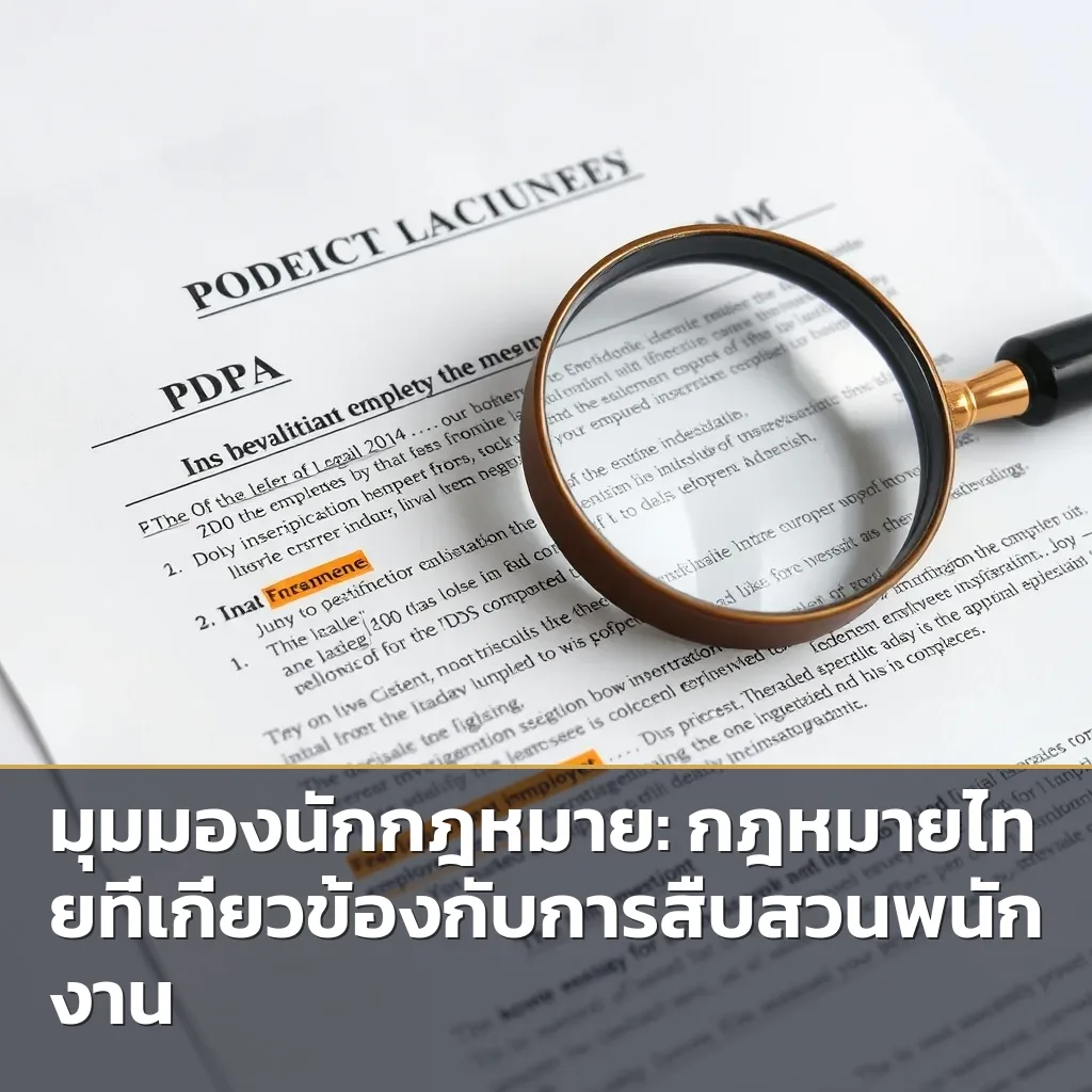 เอกสารกฎหมาย PDPA และกฎหมายที่เกี่ยวข้องกับการสืบสวนพนักงานในประเทศไทย