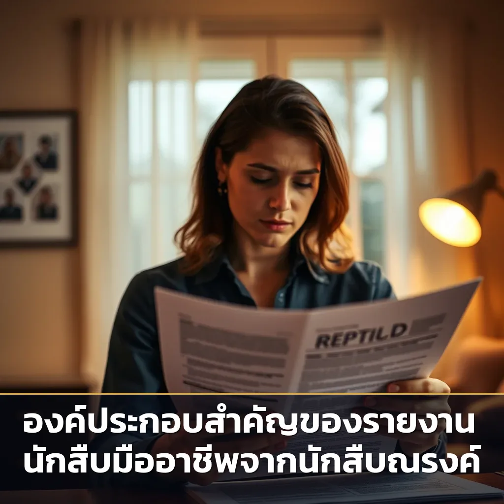 ลูกค้ากำลังอ่านรายงานนักสืบด้วยความเข้าใจและคลายความกังวล