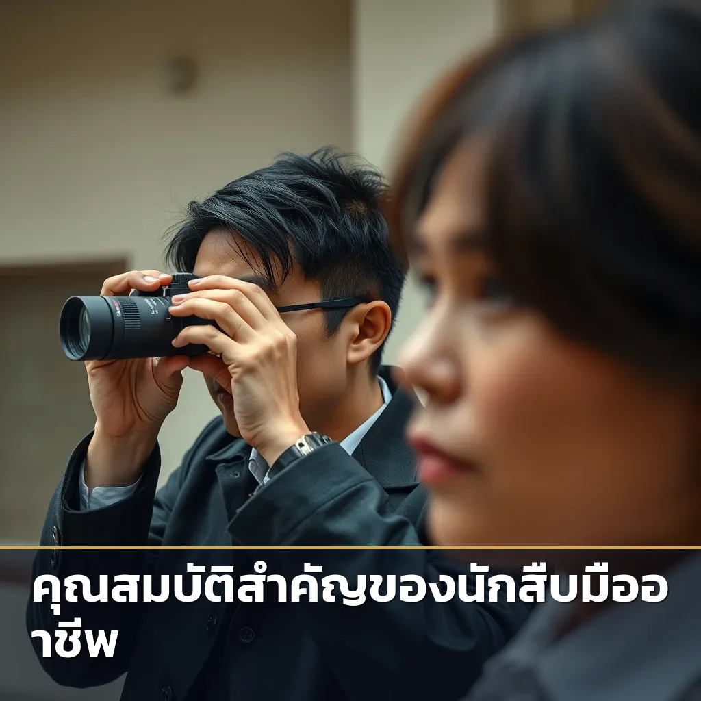 นักสืบกำลังเฝ้าสังเกตการณ์พฤติกรรมเป้าหมายอย่างลับๆ ในบริการสืบชู้สาว