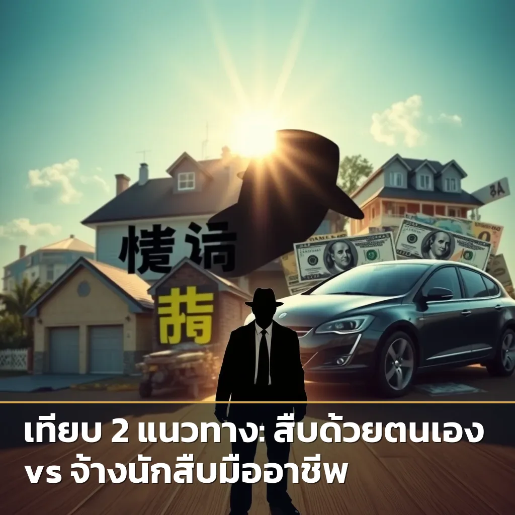 ภาพรวมทรัพย์สินต่างๆ เช่น บ้าน รถยนต์ และเงินสด ที่เกี่ยวข้องกับการสืบทรัพย์สิน