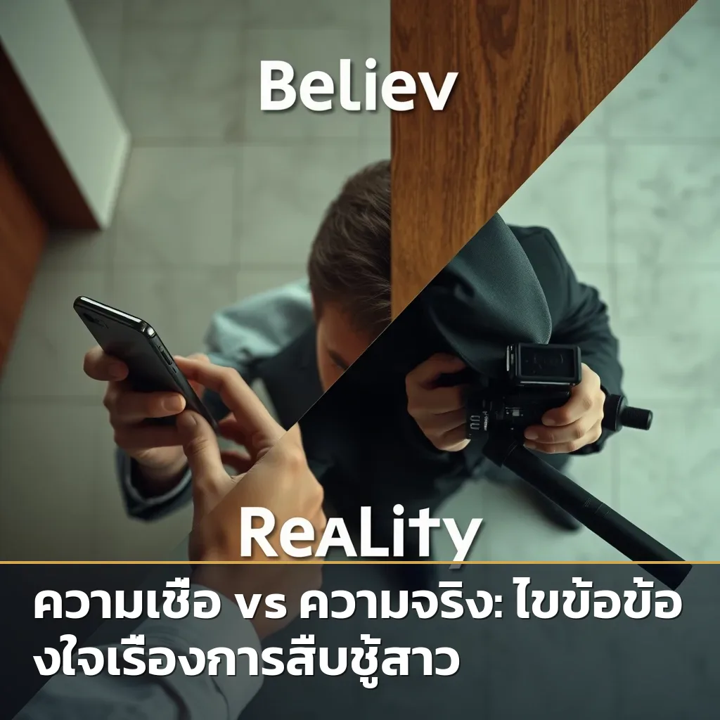 เปรียบเทียบความเชื่อและความจริงเกี่ยวกับการสืบชู้สาวโดยนักสืบมืออาชีพ