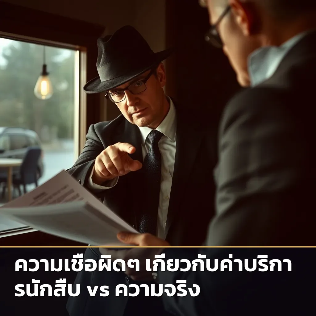 นักสืบมืออาชีพกำลังให้คำปรึกษาลูกค้าเกี่ยวกับค่าบริการนักสืบและสัญญา