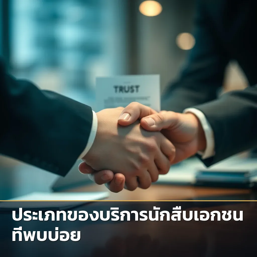 ภาพมือสองข้างจับกันบนสัญญา สื่อถึงความน่าเชื่อถือในการใช้บริการนักสืบเอกชน