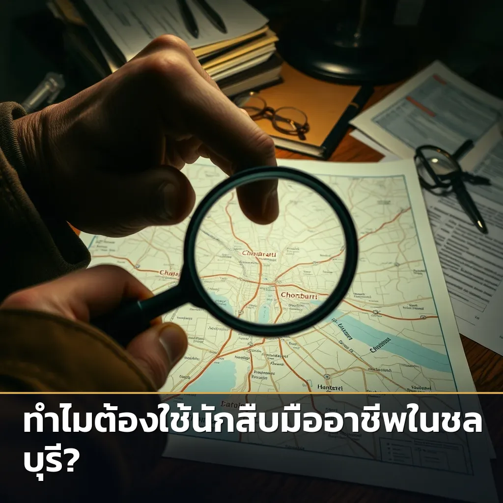 นักสืบกำลังตรวจสอบแผนที่ชลบุรีเพื่อหาข้อมูลสำคัญ