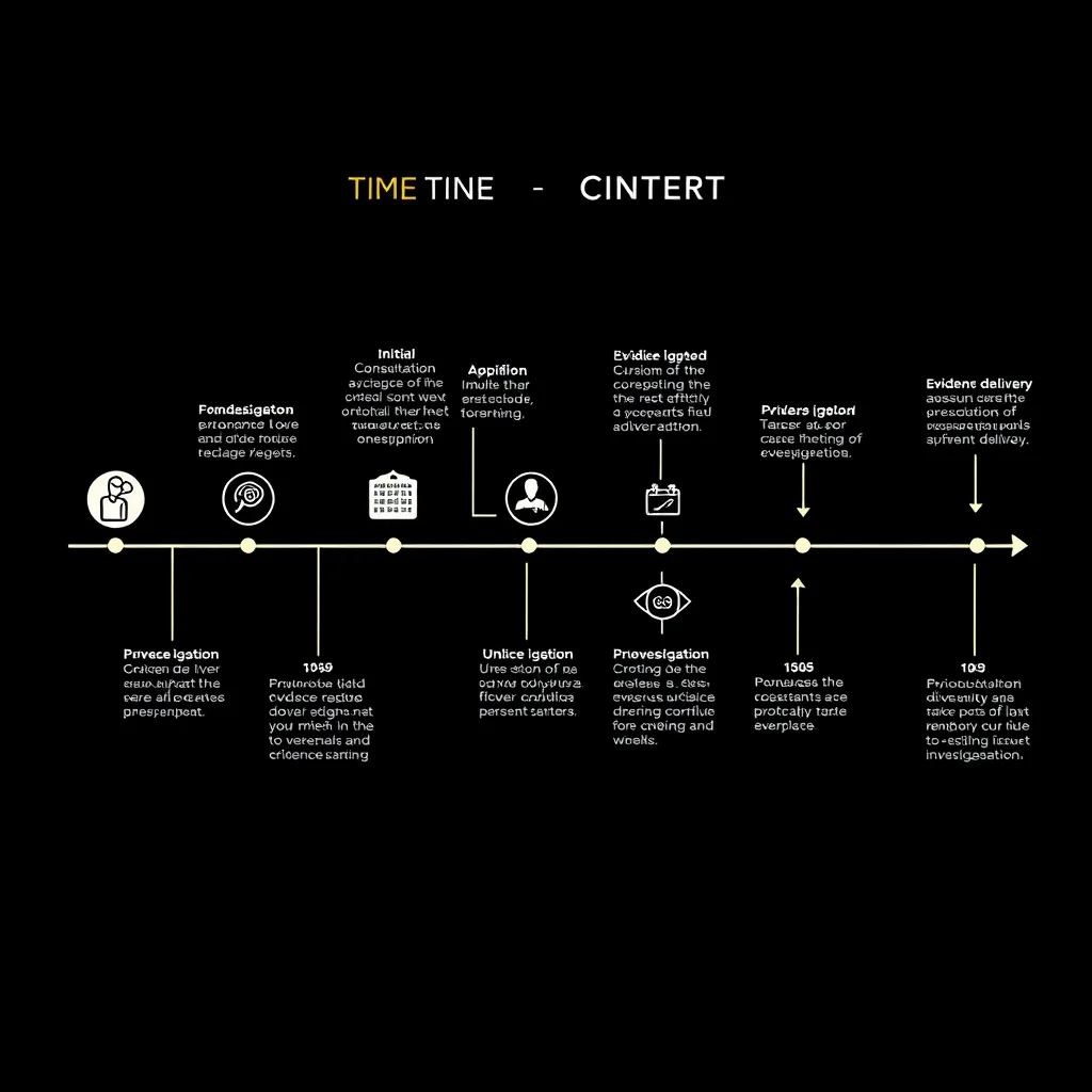 แผนผังไทม์ไลน์ขั้นตอนการทำงานของนักสืบเอกชนตั้งแต่ต้นจนจบ