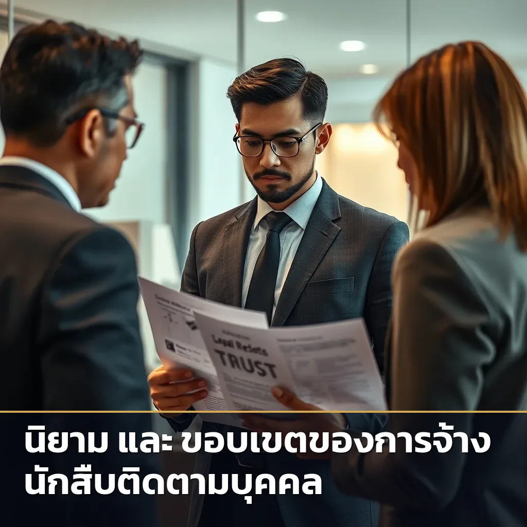 นักสืบณรงค์กำลังอธิบายข้อกฎหมายที่เกี่ยวข้องกับการจ้างนักสืบติดตามบุคคลให้ลูกค้าฟัง