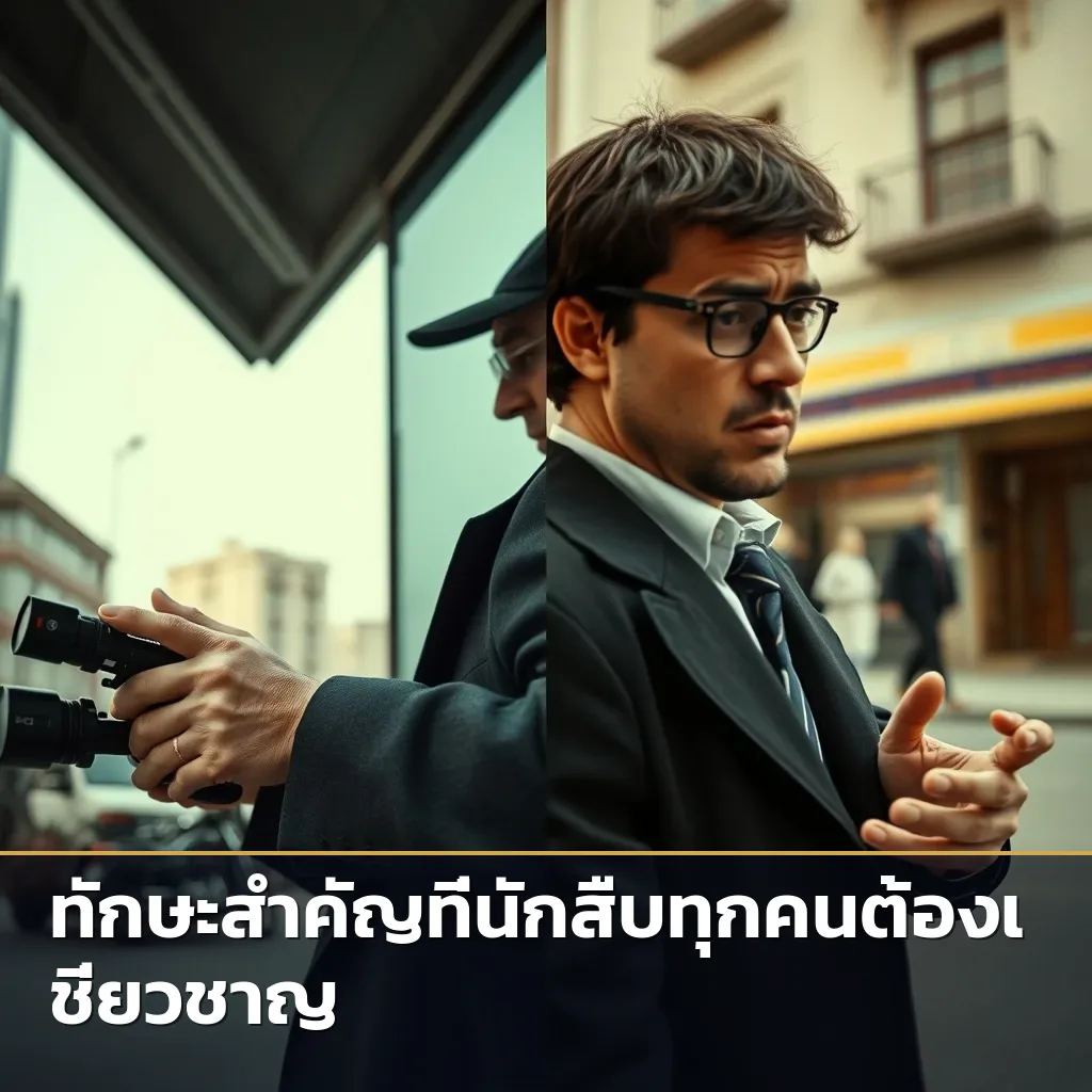 ภาพเปรียบเทียบนักสืบมืออาชีพทำงานอย่างมีประสิทธิภาพ กับบุคคลทั่วไปที่พยายามสืบเองและดูสับสน