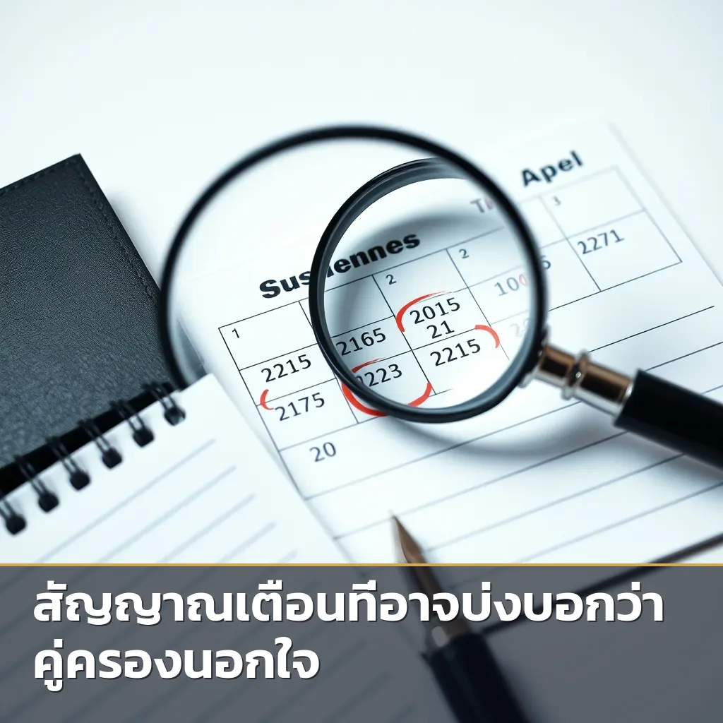 แว่นขยายกำลังส่องปฏิทินที่มีวันที่น่าสงสัย บ่งบอกถึงการตรวจสอบพฤติกรรม
