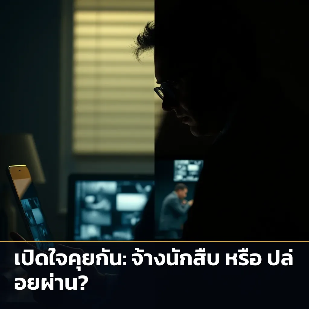 การเปรียบเทียบความกังวลกับภาพนักสืบกำลังวิเคราะห์หลักฐาน