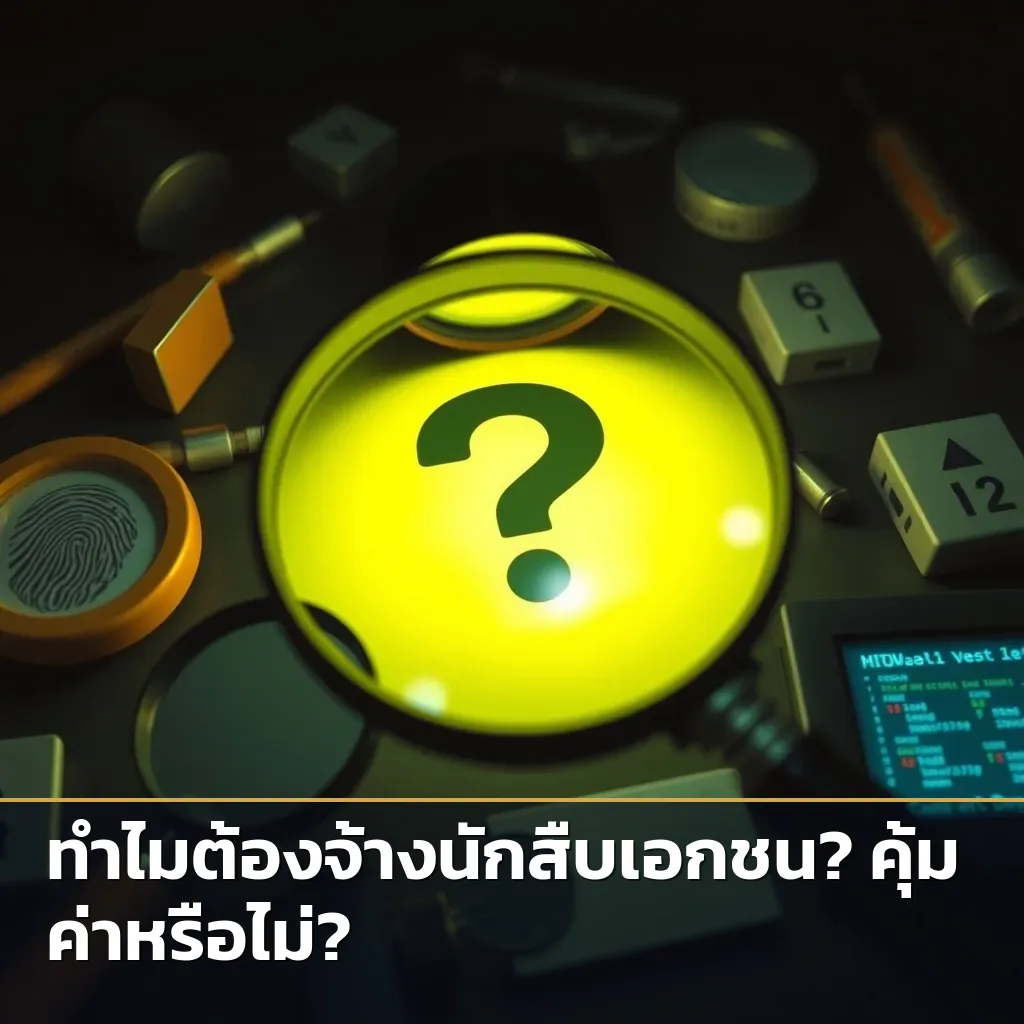 ภาพประกอบเครื่องมือและสัญลักษณ์ของการสืบสวนของนักสืบเอกชน