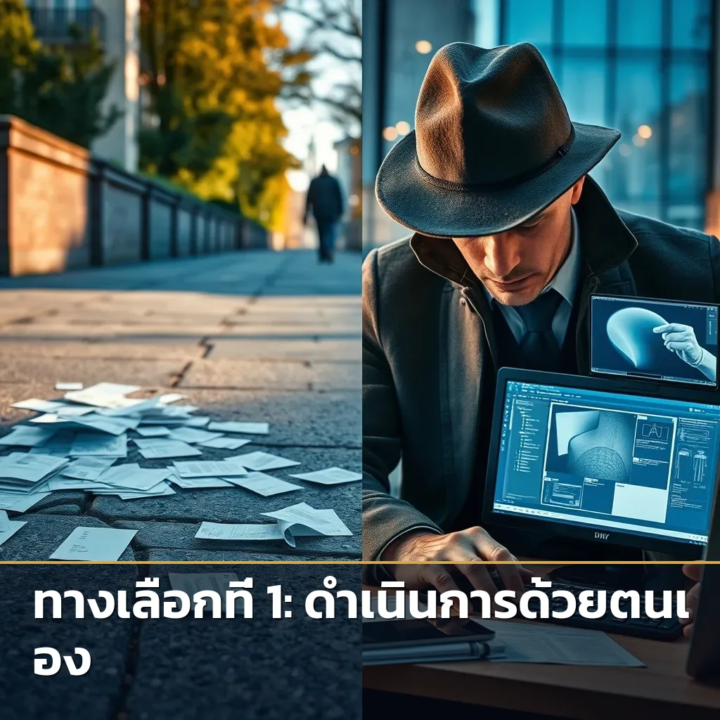 ภาพเปรียบเทียบการรวบรวมหลักฐานดิจิทัลด้วยตนเองกับการจ้างนักสืบมืออาชีพ