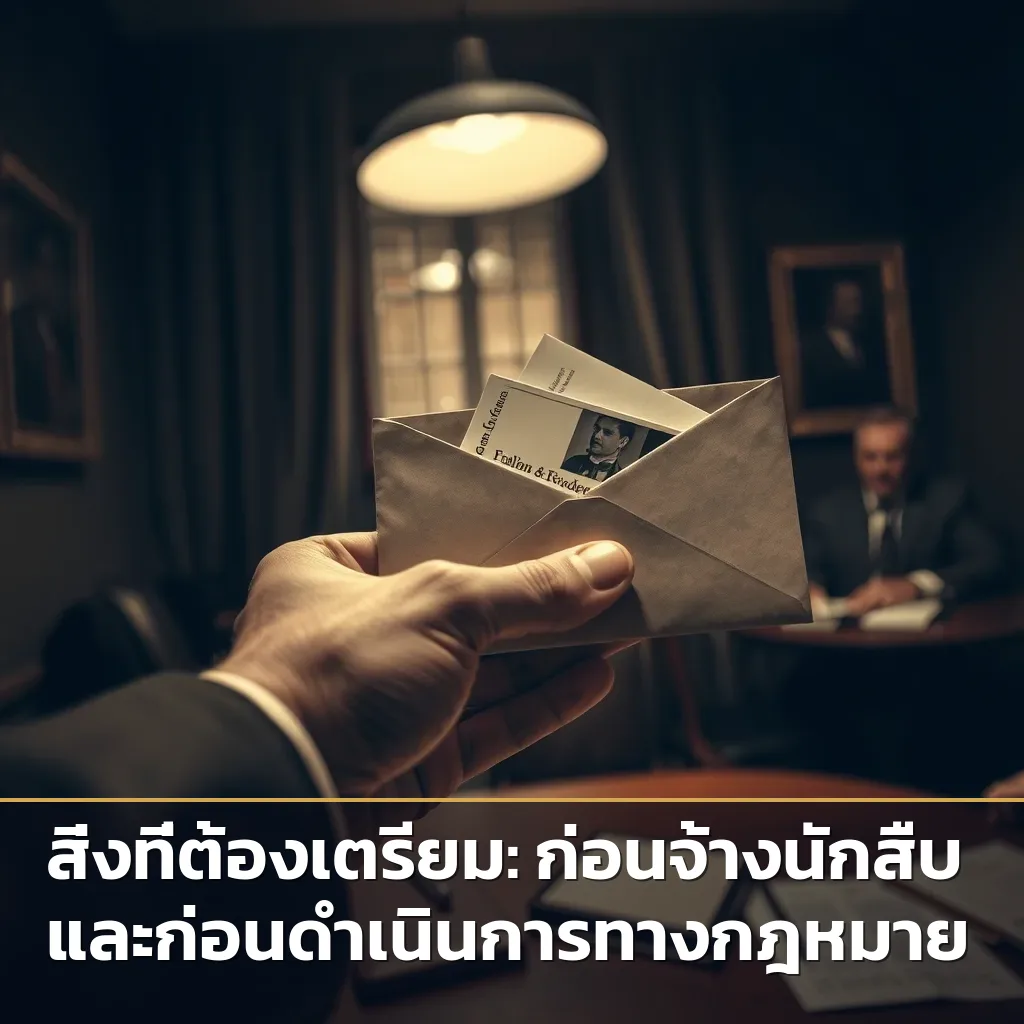 นักสืบยื่นซองหลักฐานนอกใจให้ลูกค้าและทนายความในสำนักงาน