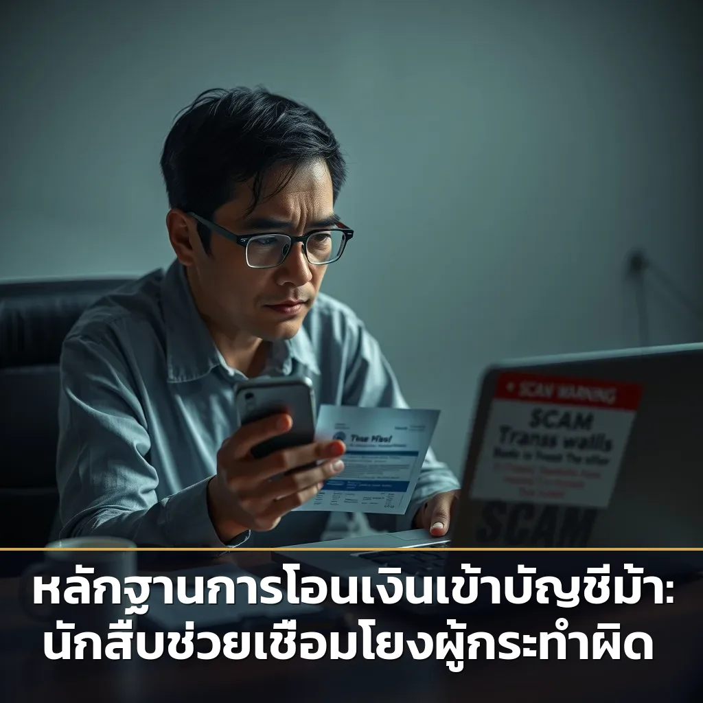 หลักฐานการโอนเงินเข้าบัญชีม้า