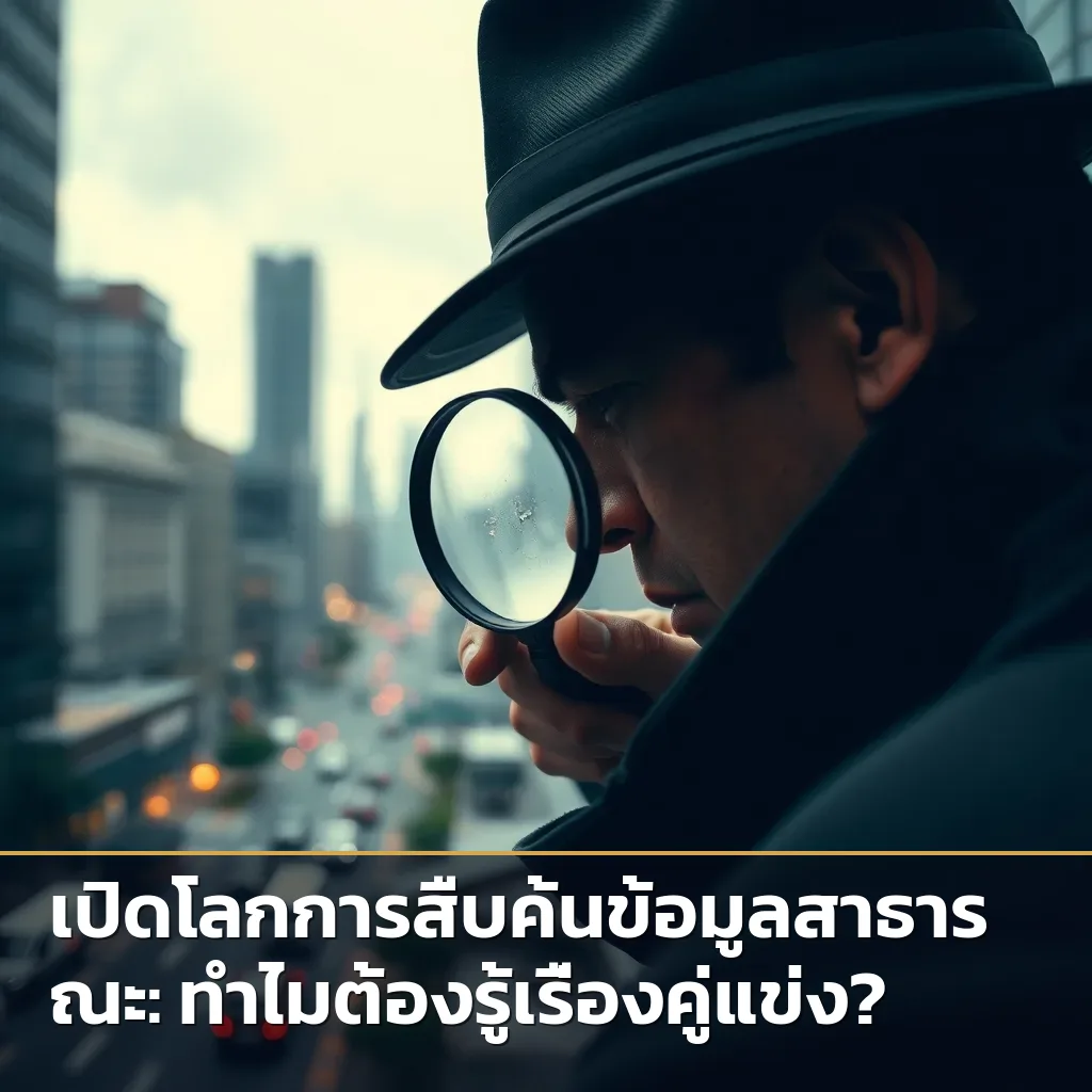 นักสืบมืออาชีพกำลังสังเกตการณ์และรวบรวมข้อมูลธุรกิจ
