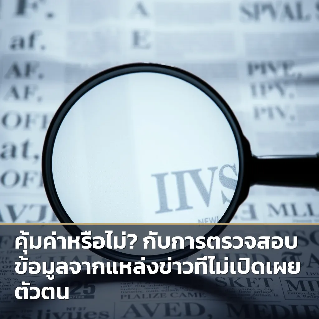 แว่นขยายกำลังตรวจสอบข้อมูลที่ได้จากแหล่งข่าวที่ไม่เปิดเผยตัวตน